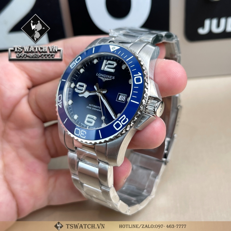 Longines Hydroconquest L3.781.4.96.6 41mm Mặt Xanh Navy Niềng Ceramic ...