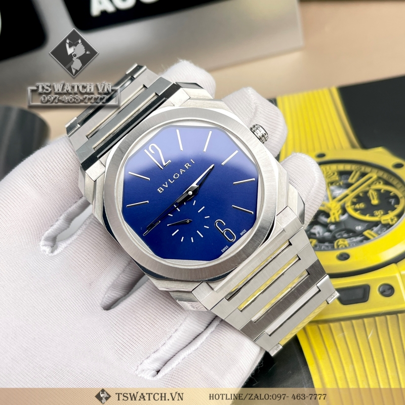Bvlgari Octo Finissimo Automatic Steel Satin-Polished, Blue Dial Rep 1:1
